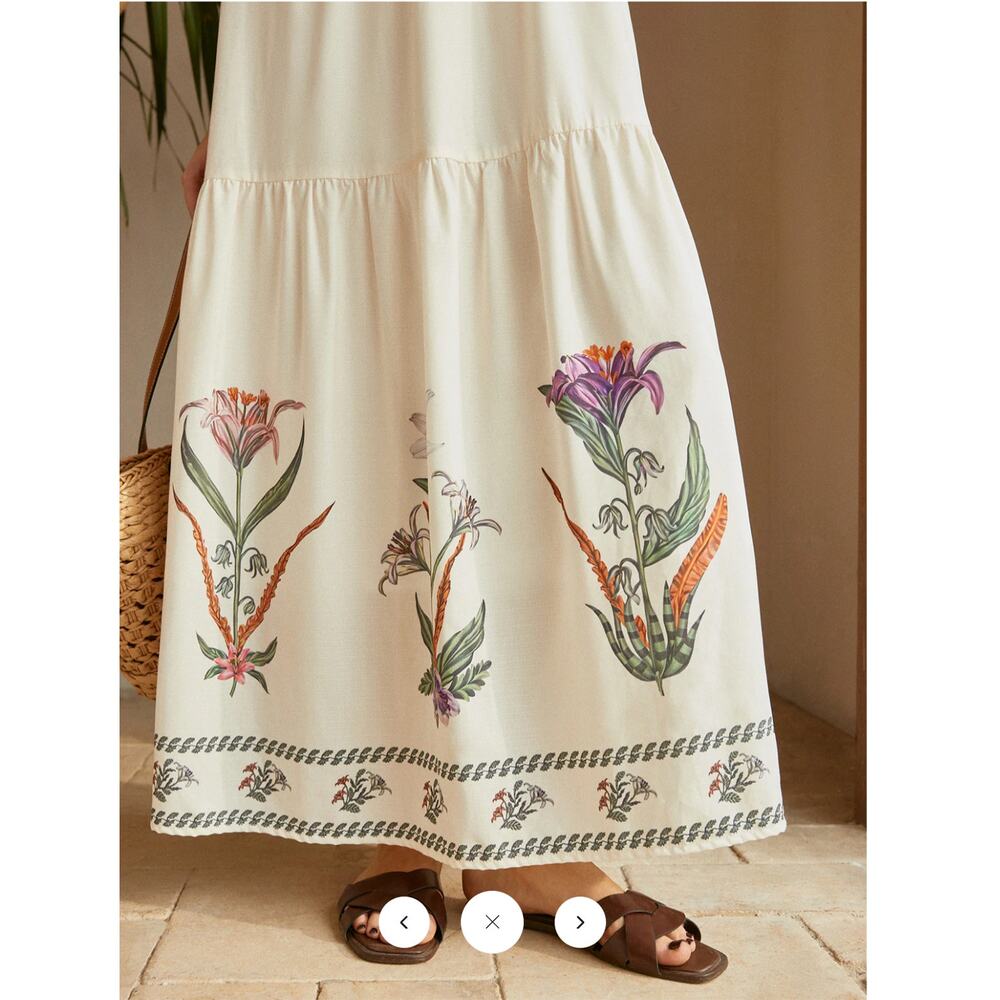 NWT Commense Backless Pleated Floral Dress Sz L - Picture 3 of 6